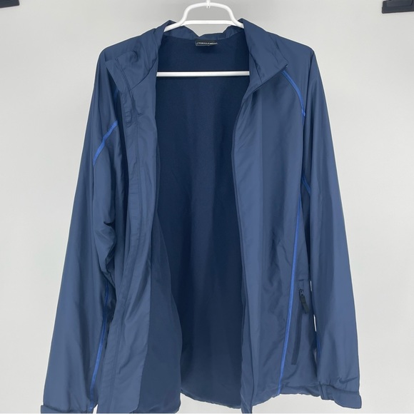 NIKE GOLF MEN’S FULL ZIP WIND JACKET WINDBREAKER LARGE BLUE ZIP DOWN - Picture 4 of 11